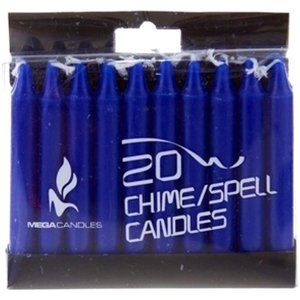 Wicca 20 Chime Spell Candles 4" Navy Blue